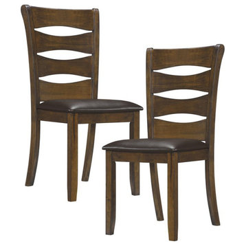 Lexicon Darla 19.5" Transitional Wood Dining Room Side Chair in Brown (Set of 2)