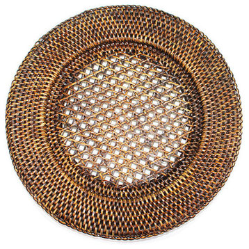 Rattan Round Chargers, Set of 4