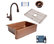 Adams 33" Farmhouse Copper Single Kitchen Sink, Canton Faucet and Disposal Drain