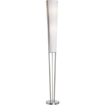 83323F 2 Light Floor Lamp - Satin Chrome, White