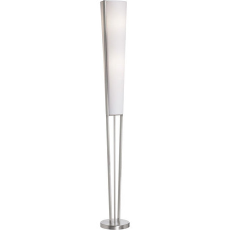 83323F 2 Light Floor Lamp - Satin Chrome, White