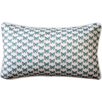 Tracy Upton Costa Rica Robin Egg Butterfly Tiny Scale Print Pillow, 12"x20"