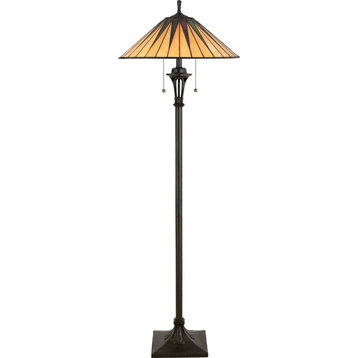 Roseto QZLMP4561 Creek 2 Light 62" Tall Floor Lamp - Vintage Bronze
