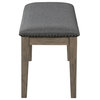 Aldwin Upholstered Bench, Casual Style, Gray