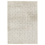 Jaipur Living - Vibe by Yadira Trellis Cream/ Black Area Rug 4'X6' - Inspired by urban nomad lifestyles and modern Moroccan features, the Emrys collection stuns in any living space. The Yadira area rug exhibits a detailed trellis design with an intricate border. The easy-to-decorate colorway of cream, light taupe, and black beautifully highlights the textural high-low pile. The durable yet soft polypropylene and polyester fibers create a kid and pet friendly accent piece perfect for high and low-traffic areas in any home.
