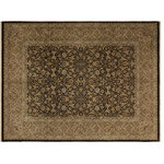 Bareens Designer Rugs - Turkish Knotted Istanbul Daphine Drk.green/ Gray Wool Rug - 8'4'' x 10'2'' - Designed with a mesmerizing intricate traditional motif this glorious hand knotted rug is a masterpiece that will fill any space with sophistication and grace. An exhilarating color pallet with an elaborate design, this masterpiece features luxurious hand spun wool with all vegetable dyes to add comfort and style to your decor. The design, color and beautiful chromatic composition with a sheen in traditional and transitional designs, exude beauty, elegance and quality make this rug a masterpiece of its own.