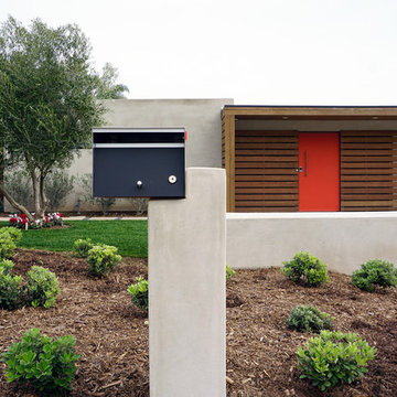 modern mailbox at mid-century landscape
