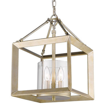 Smyth Mini Chandelier (White Gold & Clear Glass)