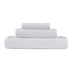 Monterey Ribbed Turkish Bath Towel in White - Bath Towels