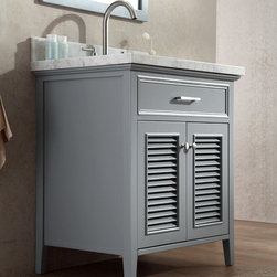 31 inch Cottage Single Sink Bathroom Vanity Set in Grey Finish - Bathroom Vanities And Sink Consoles