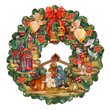 Nativity Wreath Wall Decor