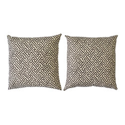 Quadrille Cream and Brown Pillow Pair - Products
