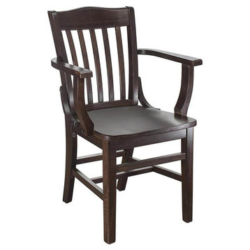 Schoolhouse Wood Arm Chair, Walnut