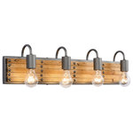 Varaluz - Ella Jane 4 Light Bathroom Vanity Light, 4 - Ella Jane is the sweet combination of strong steel and worn wood. Warm light-stained, recycled pallet wood slats sit atop this hand-forged recycled steel frame. This rustic farmhouse collection is surely just as sweet as its name.