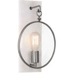 Robert Abbey - Robert Abbey 1418 Fineas - One Light Wall Sconce - Shade Included: TRUE  Cord ColoFineas One Light Wal Dark Antique Nickel/ *UL Approved: YES Energy Star Qualified: n/a ADA Certified: n/a  *Number of Lights: Lamp: 1-*Wattage:150w E26 Medium Base bulb(s) *Bulb Included:No *Bulb Type:E26 Medium Base *Finish Type:Dark Antique Nickel/Alabaster Stone