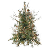 Fraser Hill Farm 7.5-ft. Jingle Pine Artificial Christmas Tree with  Multicolor LED Lights and Remote