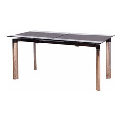 Chemistry Dining Table with Black Tempered Glass - Dining Tables