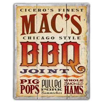 Mac's BBQ Joint, Classic Metal Sign
