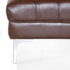 Camrose Contemporary Tufted Chaise Sectional, Dark Brown + Silver