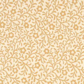 Gold And Beige Floral Reversible Matelasse Upholstery Fabric By The Yard