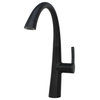 Euro Style Arc Design Pull Out Sprayer Solid Brass Kitchen Faucet, Matte Black