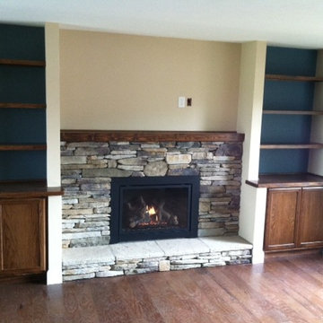 New Gas Fireplace Insert with Masonry Veneer