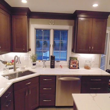 Homecrest, U-shaped transitional kitchen