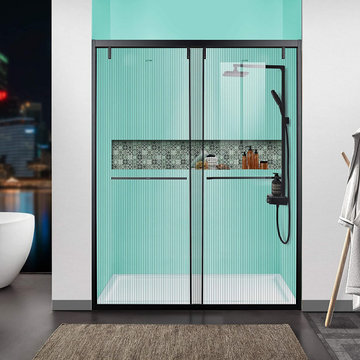 Laminated glass shower door , 56-60'' W x 76'' H ,or 68-72'' W x 76'' H