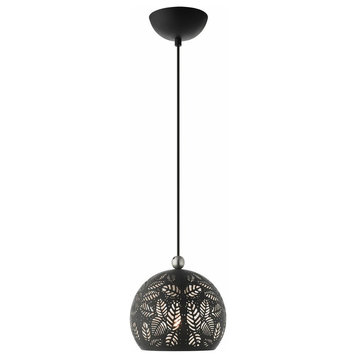 1 Light Pendant in Bohemian Style - 8 Inches wide by 13 Inches high-Black