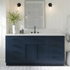 Ariel Hepburn 67" Oval Sink Bath Vanity, Midnight Blue, 1.5" White Quartz