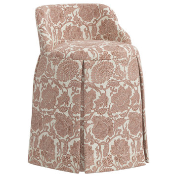 Skirted Vanity Chair, Japanais Dusty Pink