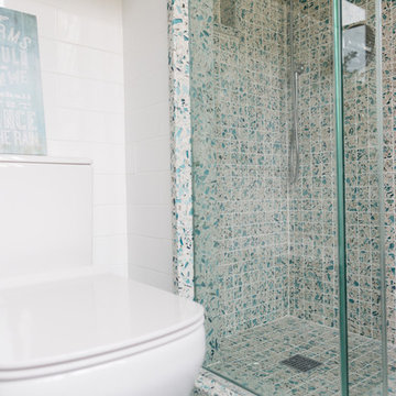 Vetrazzo Floating Blue Mosaic Tiles