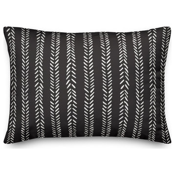 Black Petal Lines 14x20 Indoor/Outdoor Pillow