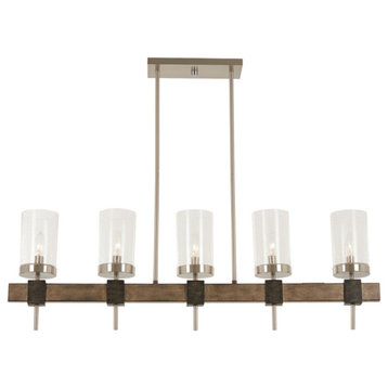 Minka Lavery 4635 Bridlewood 5 Light 40"W Taper Candle Linear - Stone Grey with