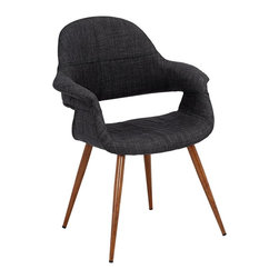 Armen Living - Phoebe Modern Charcoal Fabric Accent Armchair - Bar Stools And Counter Stools