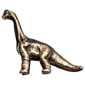 Brachiosaurus Dinosaur Knob - D3 - Left Facing - Antique Brass (BSH-683022)