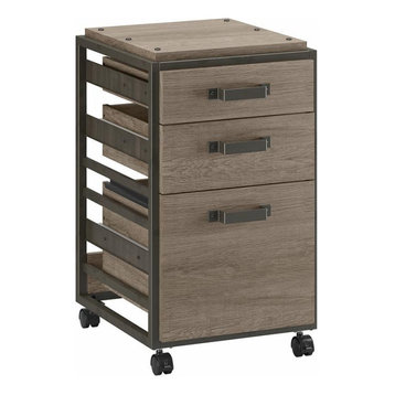 Refinery 3 Drawer Mobile File Cabinet in Restored Gray - Engineered Wood