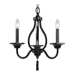 Royce Lighting - Zahara Collection Three Light Chandelier Gloss Black Finish - Chandeliers