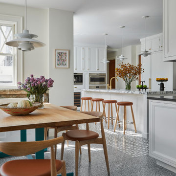 Classic White Kitchen with Contemporary Accents