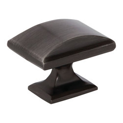 1 5/9" Oversized Sq Knob Candler Gunmetal BP29368GM - Cabinet And Drawer Knobs