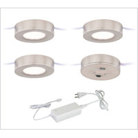 Under Cabinet 3 Light Fixtures With Satin Nickel Finish Plastic LED 3" 15 Watts