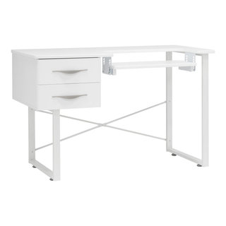 Sauder Engineered Wood Drop-Leaf Sewing or Craft Table in Soft White