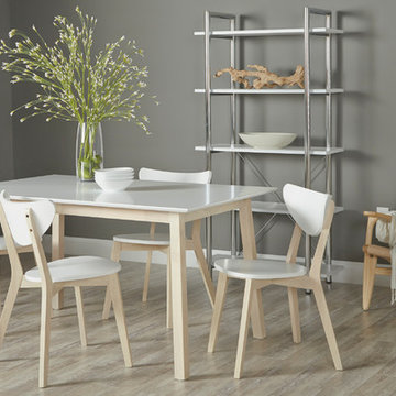 Montana Dining Table with Montana Side Chair and Laurence 5-Shelf Unit