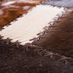 Luxury Handmade Cowhide Patchwork Hallway & Stair Runner, Brown White, 7'7"x2'6" - Hall And Stair Runners