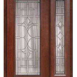 Prehung External Sidelite Door 80 Fiberglass Marsala Full Lite Glass - Front Doors