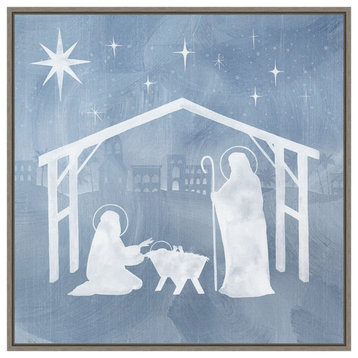 Canvas Art Framed 'Star of Bethlehem I' by Grace Popp, Outer Size 22x22