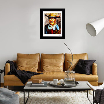 John Wayne art print installation