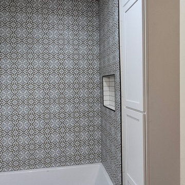 Blue Farmhouse Bathroom Progess