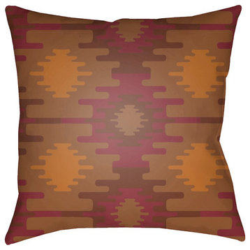 Yindi by Surya Poly Fill Pillow, Dark Red/Camel/Burnt Orange, 22' x 22'