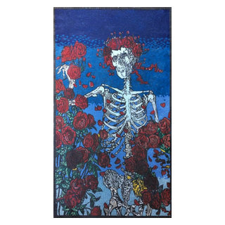 Roses and a Skeleton Floral Mosaic Artwork, 53